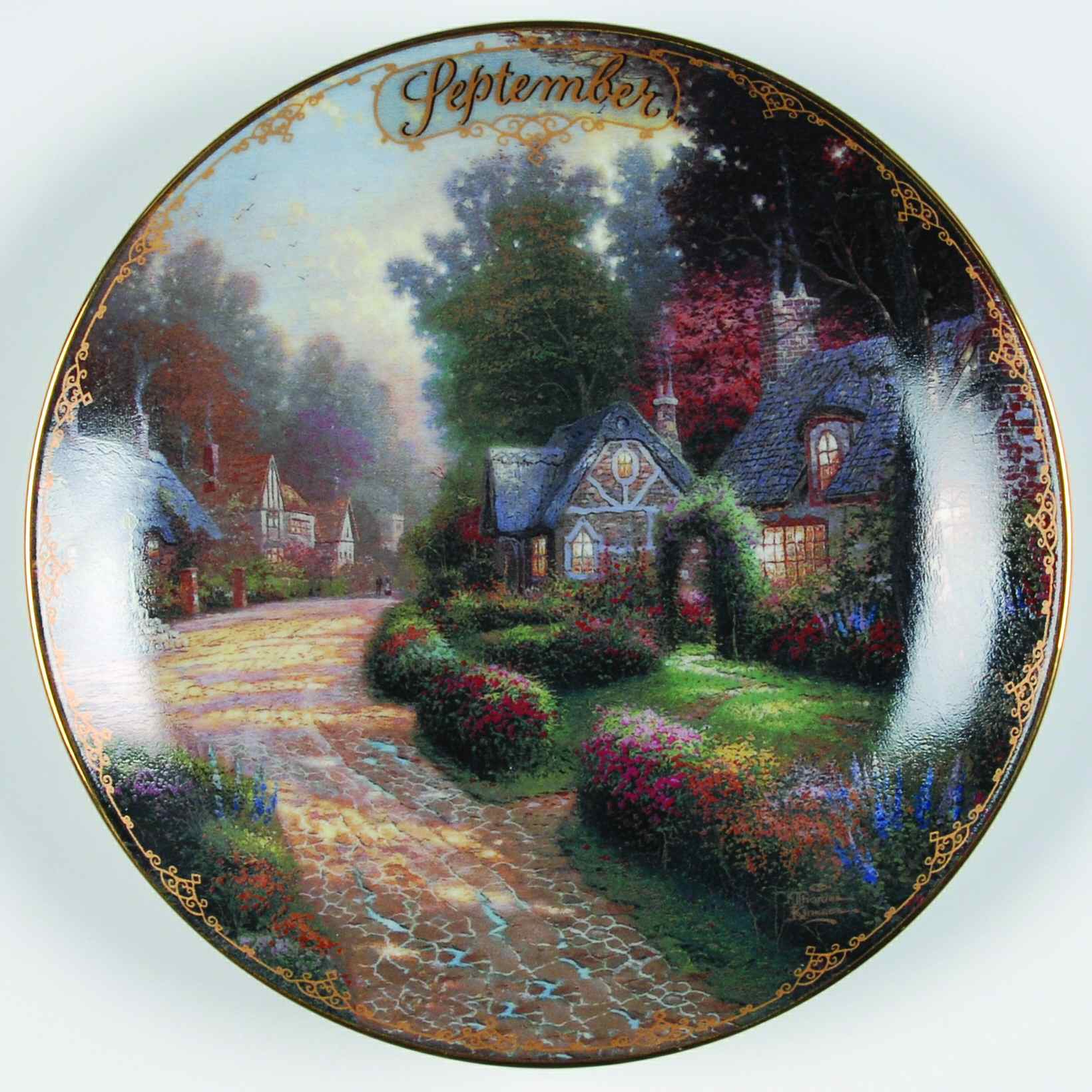 Simpler Times Calendar September-Cobblestone Lane - No Box by Bradford Exchange-1