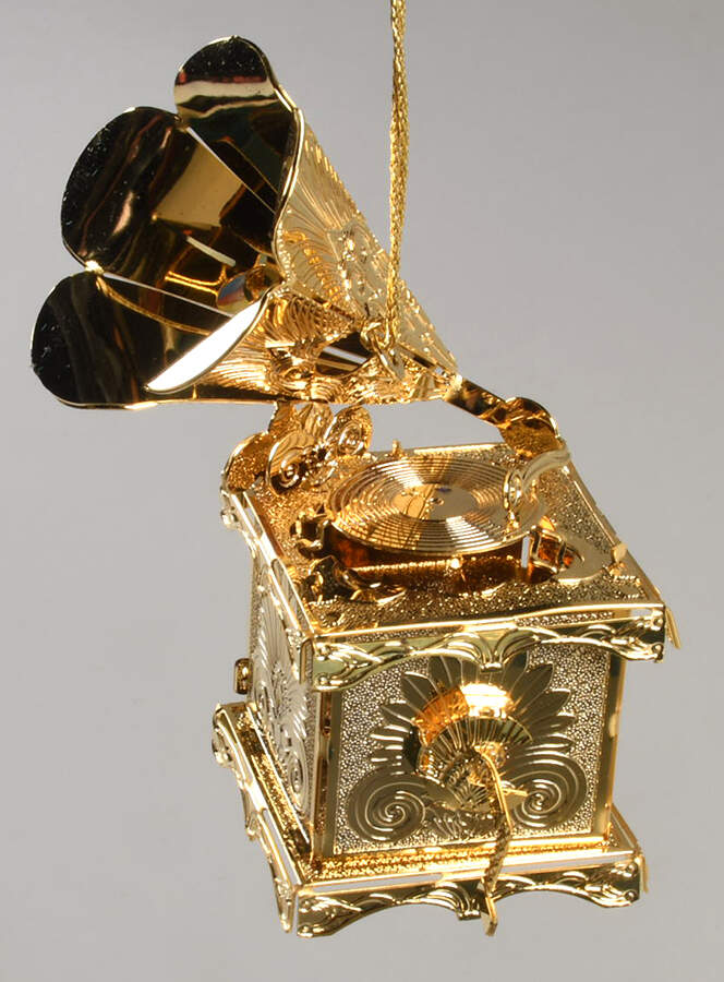 Baldwin Christmas Ornament Gramophone - Boxed by Baldwin Brass-1
