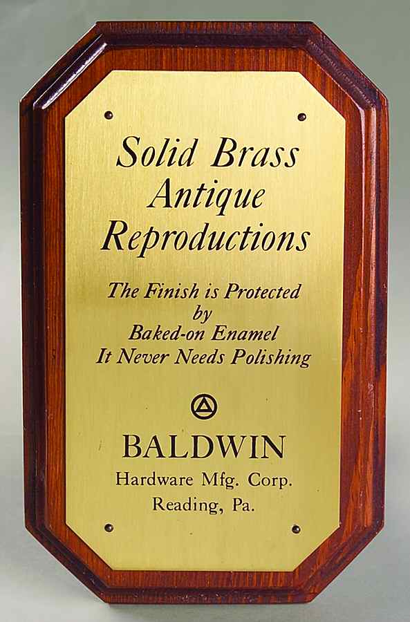 Advertising Signs Brass & Wood - Wood Advertising Sign by Baldwin Brass-1