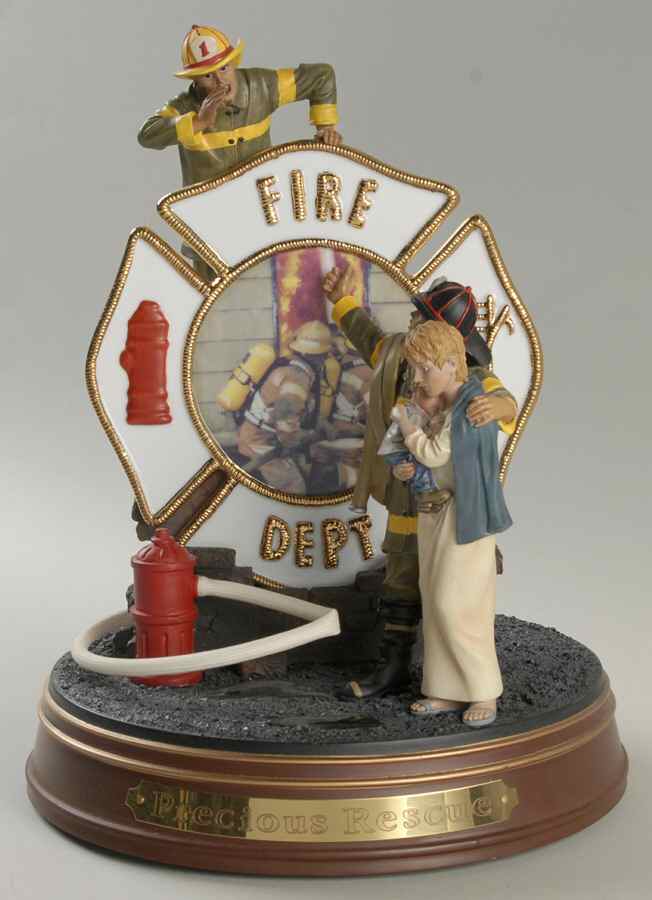Firefighters A Tradition of Bravery Precious Rescue - No Box by Bradford Exchange-1