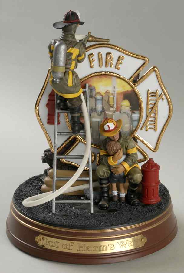 Firefighters A Tradition of Bravery Out Of Harm's Way - No Box by Bradford Exchange-1
