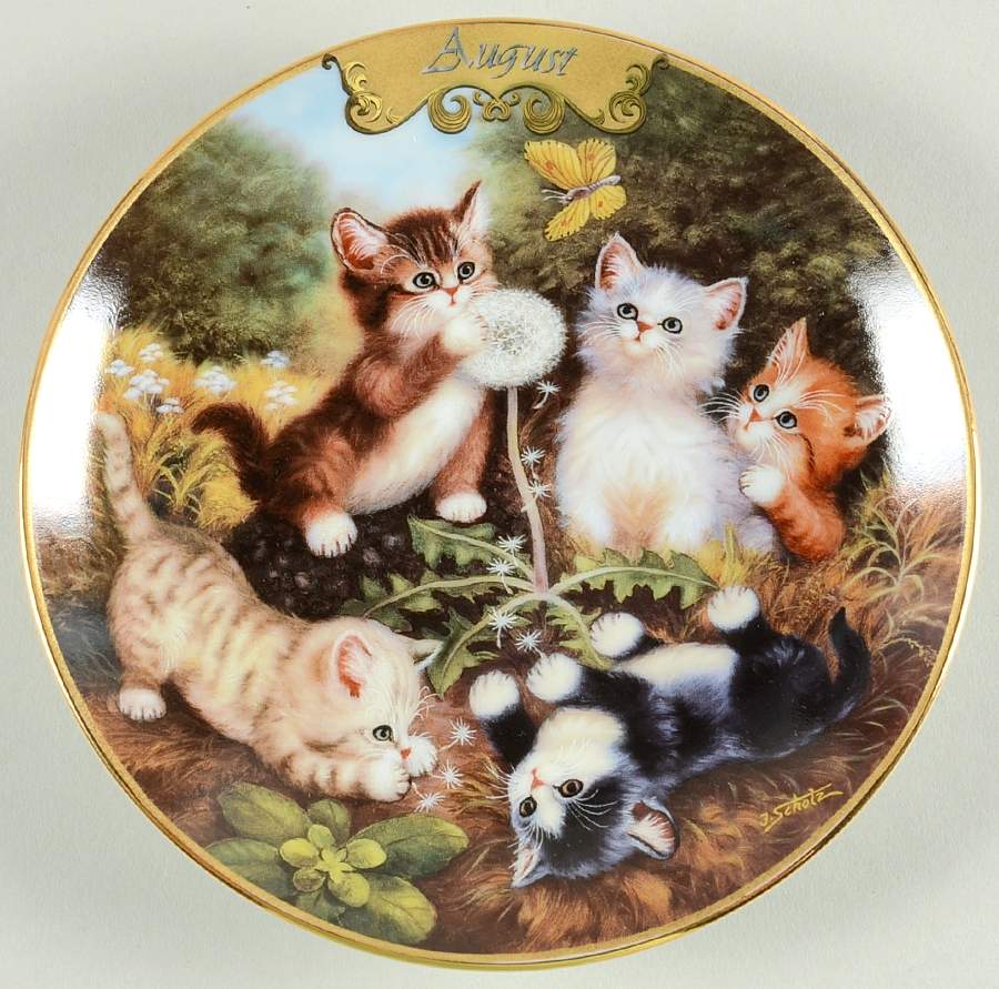 Timeless Tales Purr August-In The Meadow - No Box by Bradford Exchange-1
