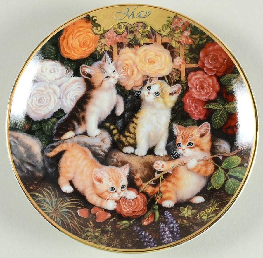 Timeless Tales Purr May-At The Rose Arbor - No Box by Bradford Exchange-1