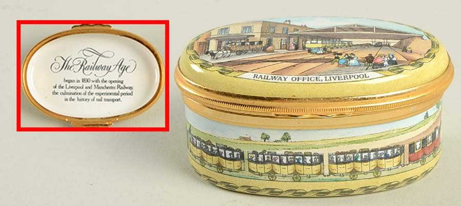 Bilston and Battersea Enamel Box The Liverpool & Manchester Railway - Boxed by Bilston-England-1