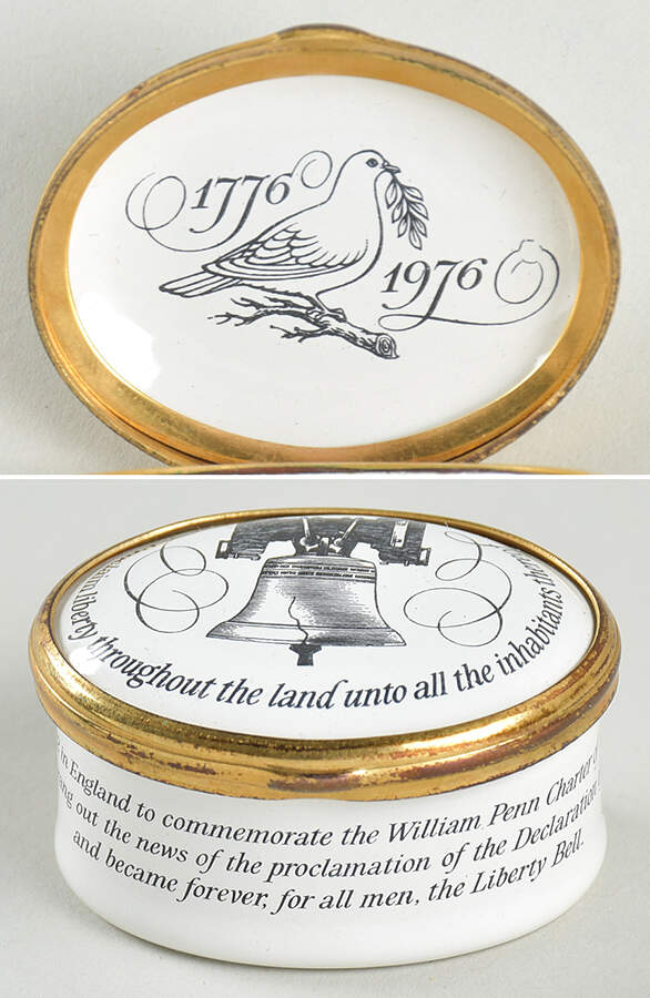 Bilston and Battersea Enamel Box The Libberty Bell - Boxed by Bilston-England-1