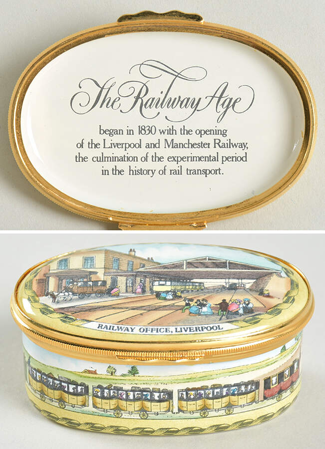 Bilston and Battersea Enamel Box The Liverpool & Manchester Railway  - Boxed by Bilston-England-1