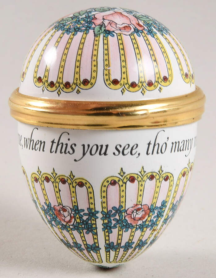 Bilston and Battersea Enamel Box Egg-Do Think Of Me - No Box by Bilston-England-1