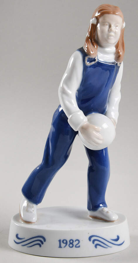 Figurine of the Year Kirsten-Girl With Ball - No Box by Bing & Grondahl-1