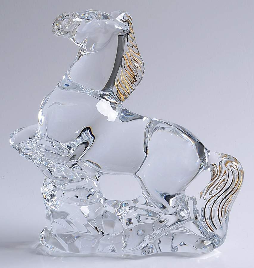 Zodiac Animals Horse-Clear / Gold 2014 - With Box by Baccarat-1