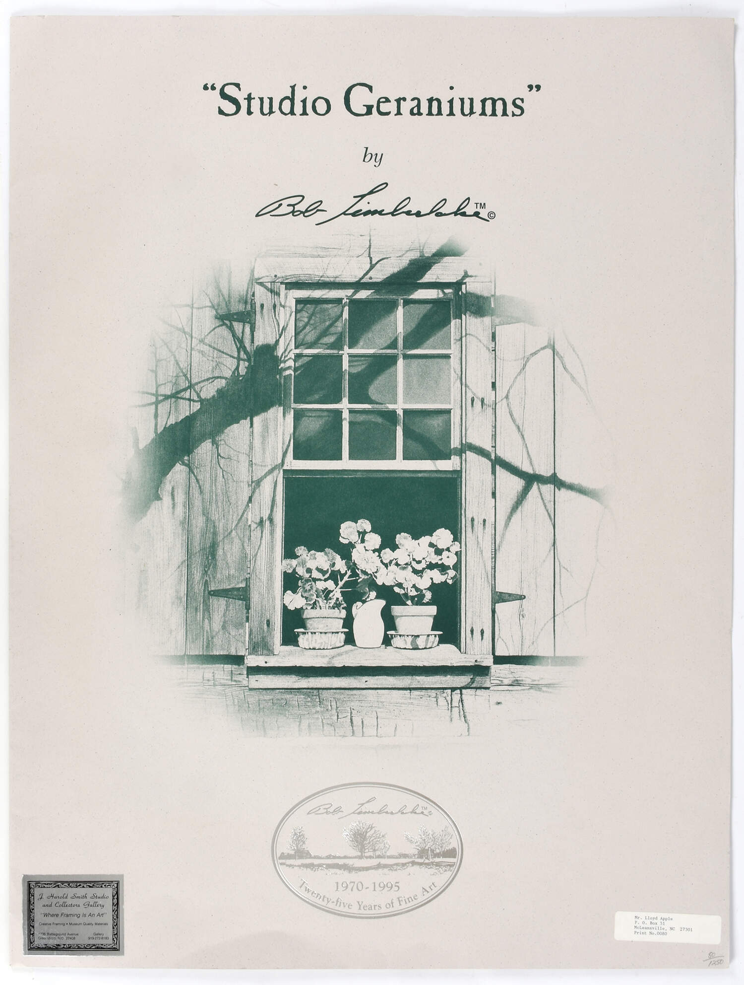 Bob Timberlake Prints Studio Geraniums - Boxed by Bob Timberlake-3