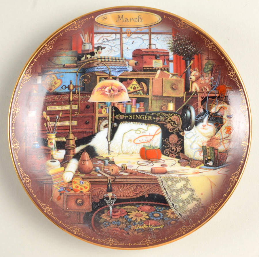 Charles Wysocki's Purr-Fect Year March - No Box by Bradford Exchange-1