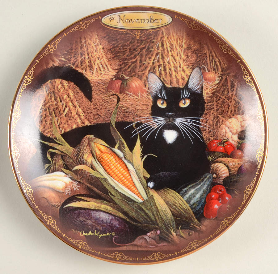 Charles Wysocki's Purr-Fect Year November - No Box by Bradford Exchange-1