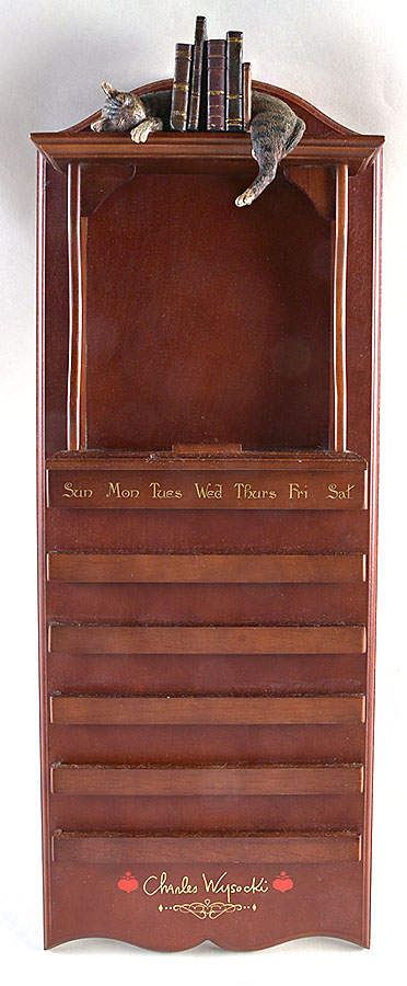 Charles Wysocki's Purr-Fect Year Wooden Display - Display Rack Wood by Bradford Exchange-1