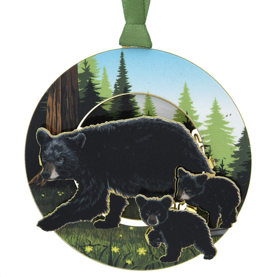 Nature Ornaments Black Bear & Cubs - With Box by Beacon Design-1