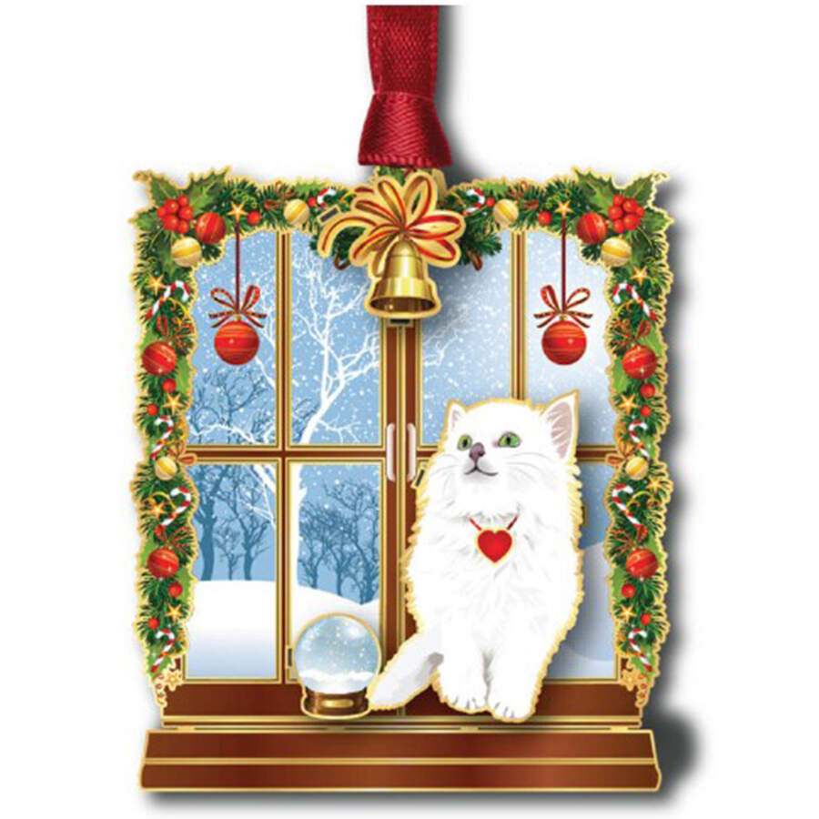 Christmas Ornaments Cat In Window - No Box by Beacon Design-1
