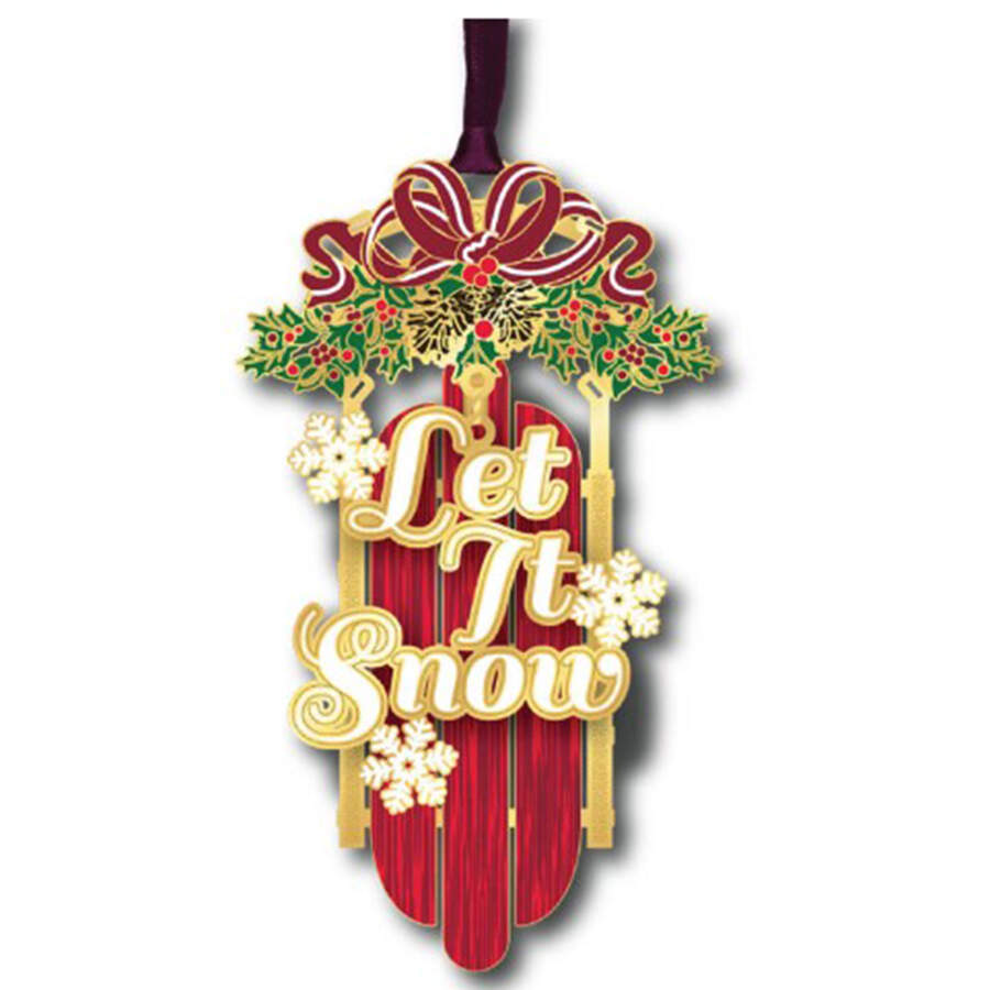 Christmas Ornaments Let It Snow Sled - No Box by Beacon Design-1