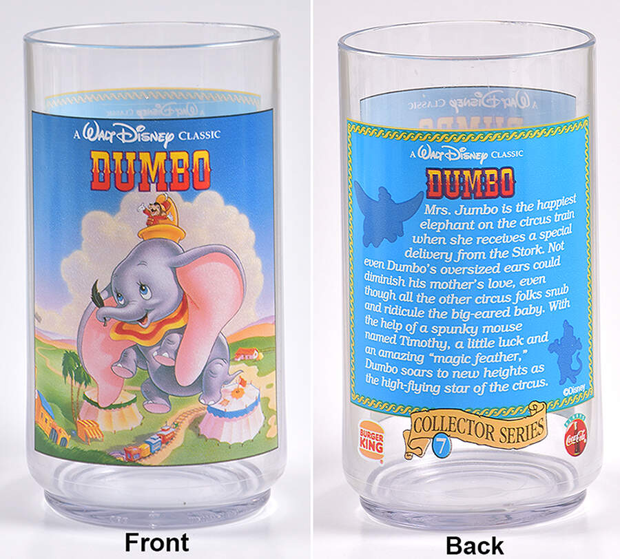 Disney Movies Acrylic Glassware Dumbo - Boxed by Burger King-1
