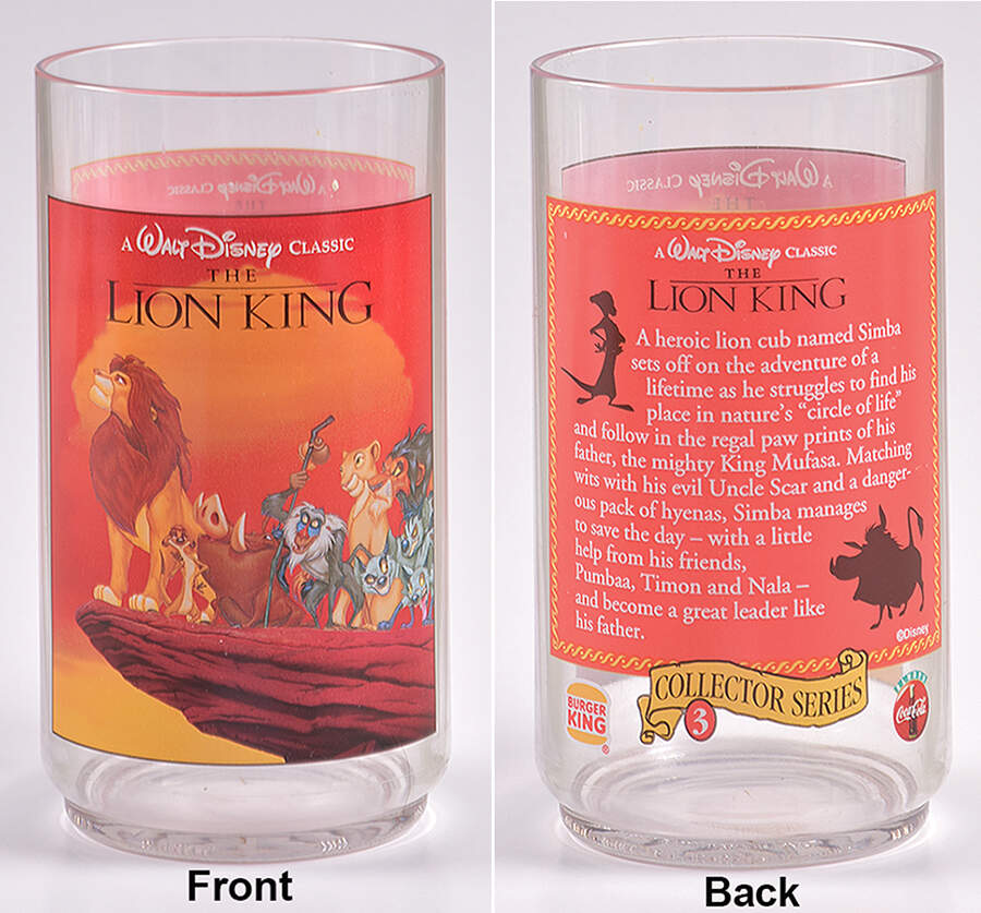 Disney Movies Acrylic Glassware Lion King - No Box by Burger King-1