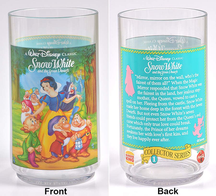 Disney Movies Acrylic Glassware Snow White - No Box by Burger King-1