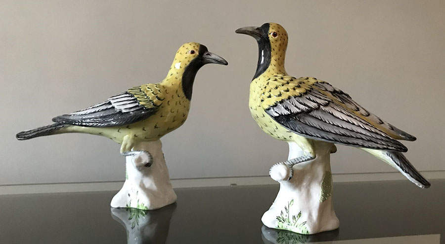 Bird Figurines Banana Bird-Pair - No Box by Crown Staffordshire-1