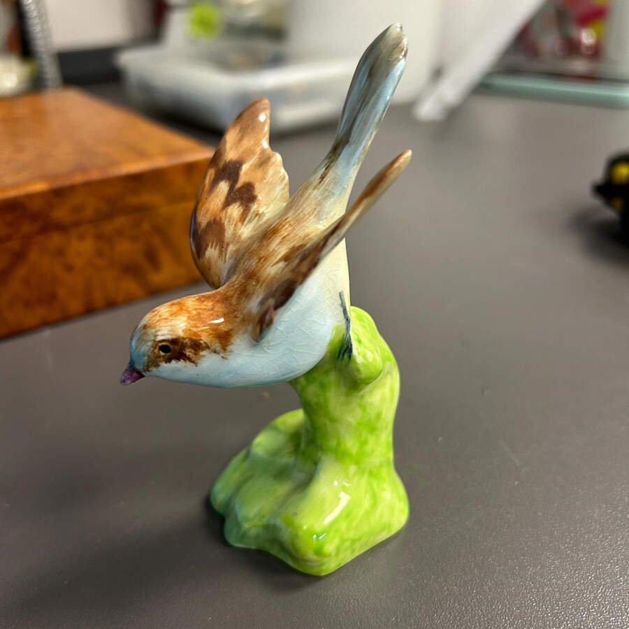 Bird Figurines Brown/Blue Bird - No Box by Crown Staffordshire-1