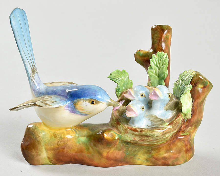 Bird Figurines Goldfinch With Nest And Eggs - No Box by Crown Staffordshire-1