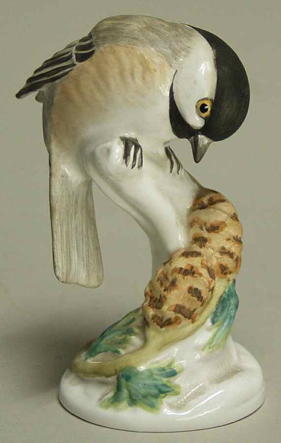 Bird Figurines Chickadee-By B Linley Adams - No Box 258 by Crown Staffordshire-1