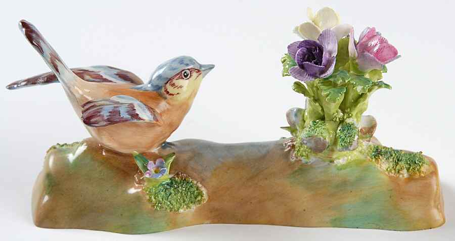 Bird Figurines Chaffinch On A Log - No Box by Crown Staffordshire-1