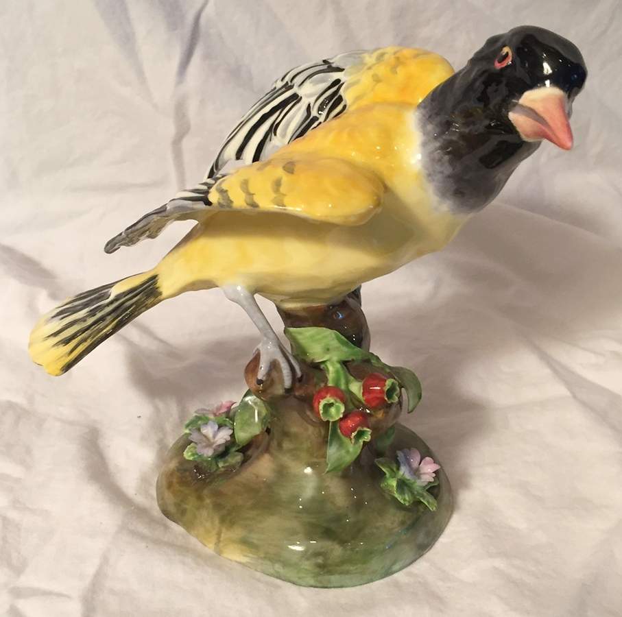 Bird Figurines Black Hooded Oriole - No Box by Crown Staffordshire-1