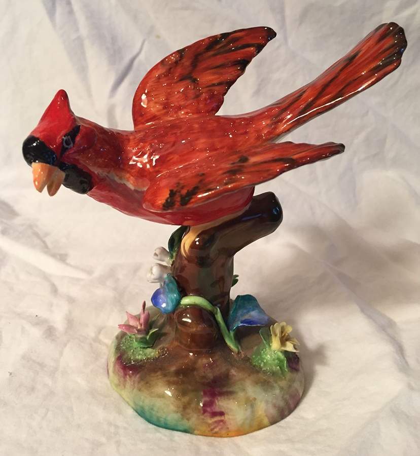 Bird Figurines Cardinal - No Box by Crown Staffordshire-1