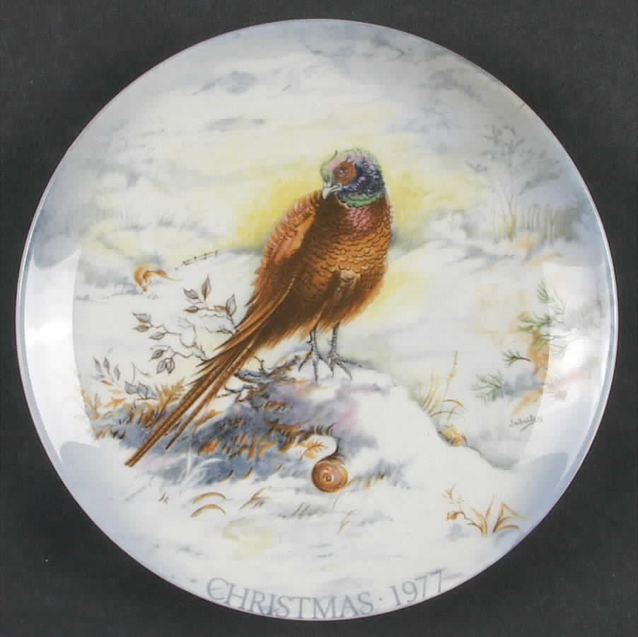 Christmas Plate Cock Of The North - Boxed by Crown Staffordshire-1