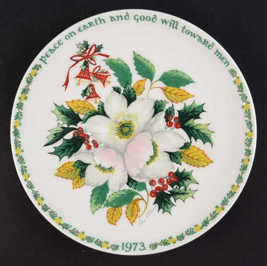 Christmas Plate Christmas Rose - No Box by Crown Staffordshire-1