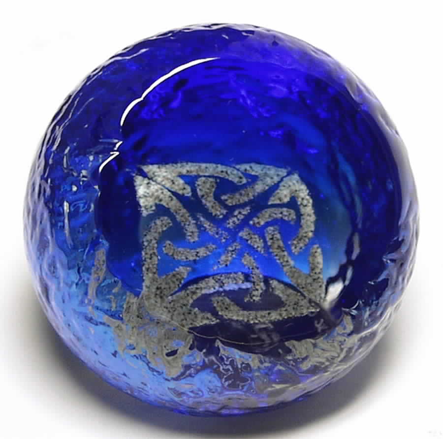 Caithness Paperweight Celtic Charm Cobalt Blue - Boxed by Caithness-1