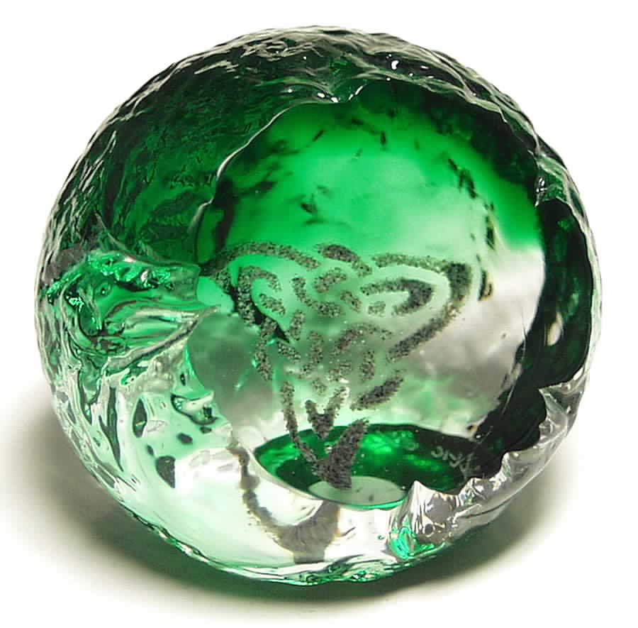 Caithness Paperweight Celtic Charm Green - No Box by Caithness-1