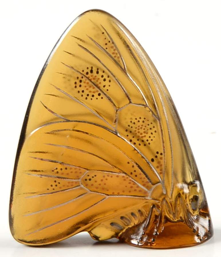Grand Nacre Butterfly Butterfly - Amber - Boxed by Lalique-1