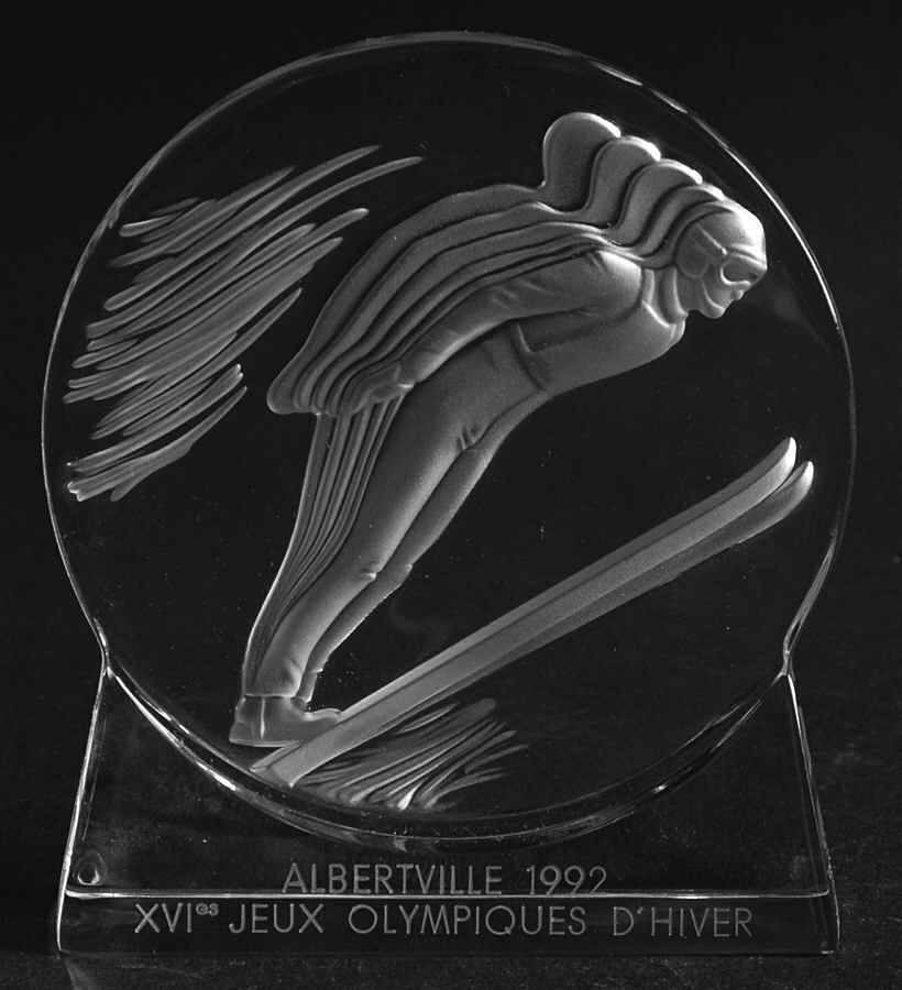 Lalique Figurines & Paperweights Albertville Olympic-Ski Jumper - Boxed by Lalique-1