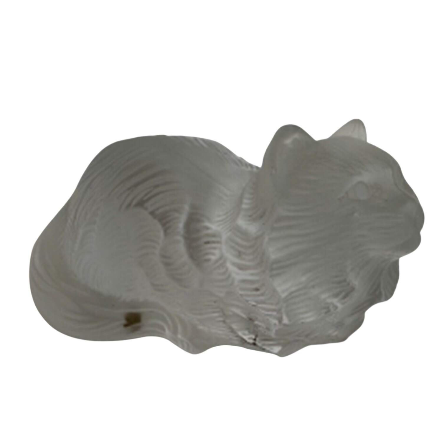 Cristal de Sevres Figurines Cat Crouching -Frosted - No Box by Cristal de Sevres-1