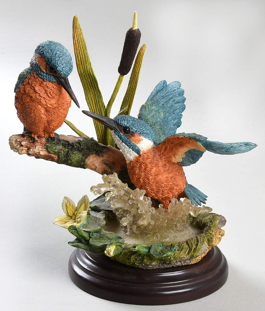 Country Artists Figurines Kingfishers W/Yellow Fringed Waterlilly - No Box by Country Artist-1