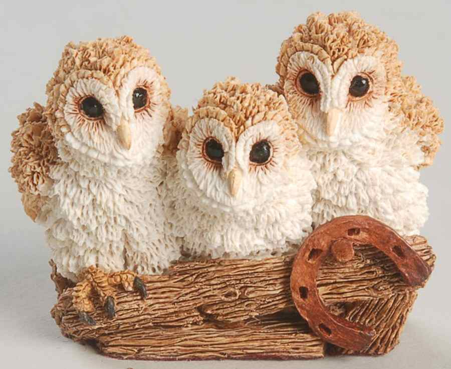 Country Artists Figurines Owl Trio On Branch - Boxed by Country Artist-1