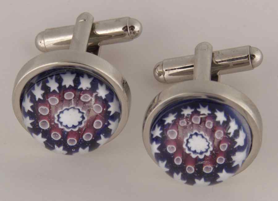 A Touch of Glass Cufflinks - With Box by Caithness-1