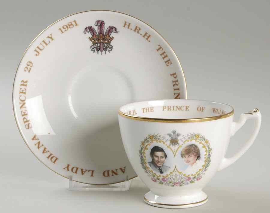 Crown Staffordshire Royalty Giftware Charles & Diana Wedding Cup & Saucer - No Box by Crown Staffordshire-1