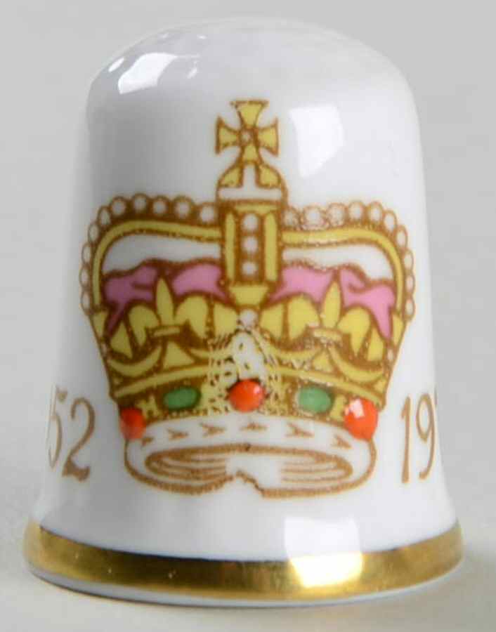 Caverswall Royalty Giftware Elizabeth Ii Silver Jubilee Thimble - No Box by Caverswall-1