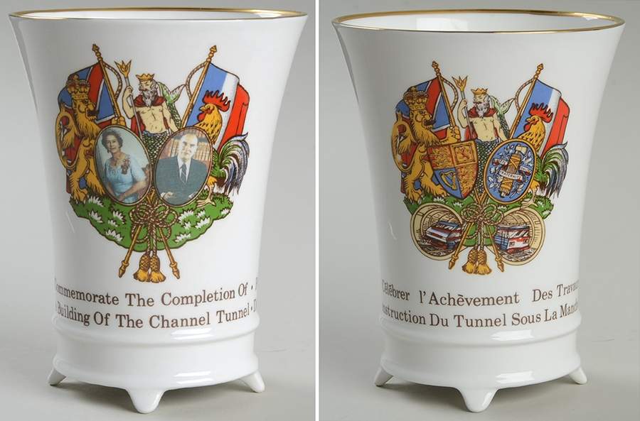 Chown China Royalty Giftware Completion Of Channel Tunnel Vase - No Box by J & S Chown China-1