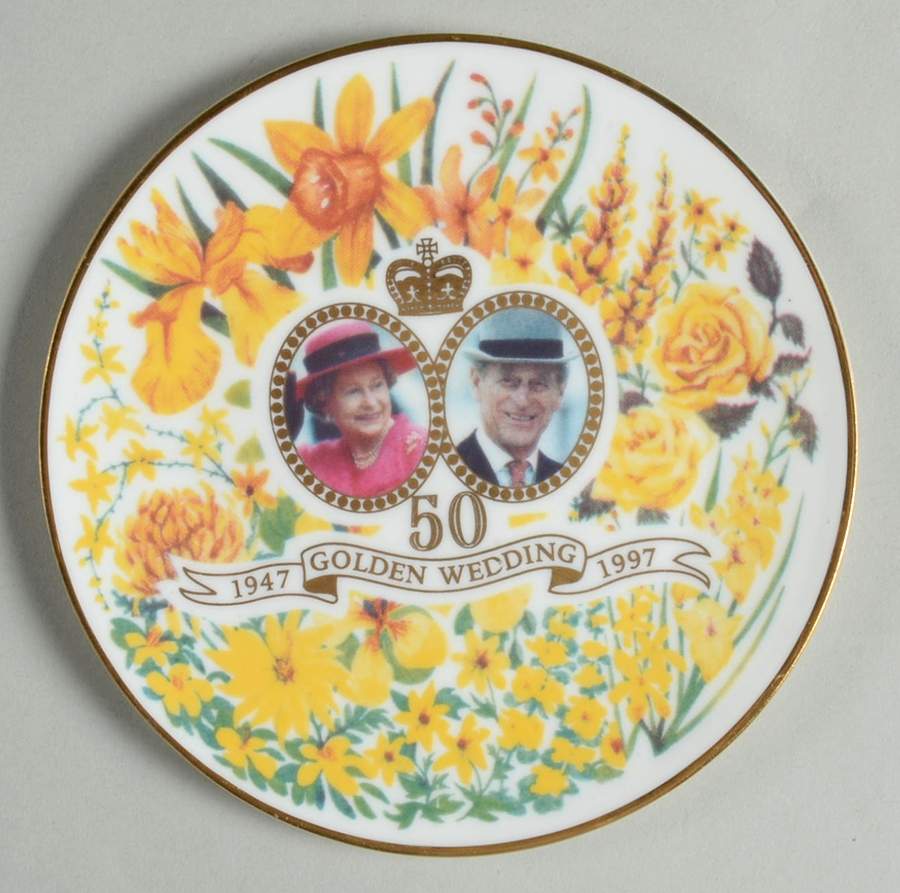 Chown China Royalty Giftware Elizabeth Ii Golden Wedding Coaster - No Box by J & S Chown China-1