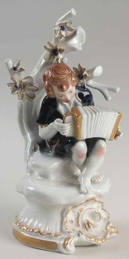 Hispania Figurine Boy With Accordion - No Box by Ceramics Hispania-1