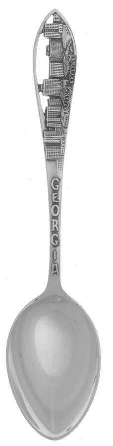 Sterling Souvenir Spoons Georgia- Atlanta Skyline - No Box by Chas M Robbins-1