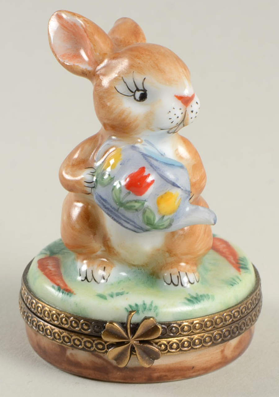 Chanille Limoges Boxes Easter Bunny With Watering Can - No Box by Chanille-1
