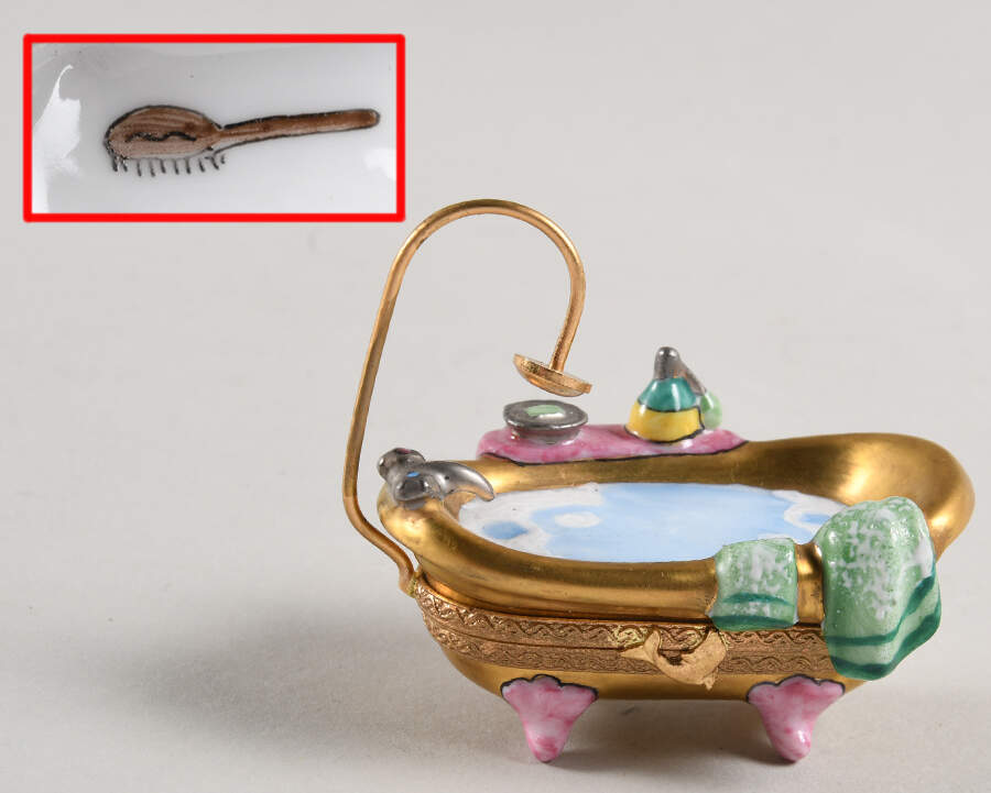 Chanille Limoges Boxes Clawfoot Bathtub-Gold - No Box by Chanille-1