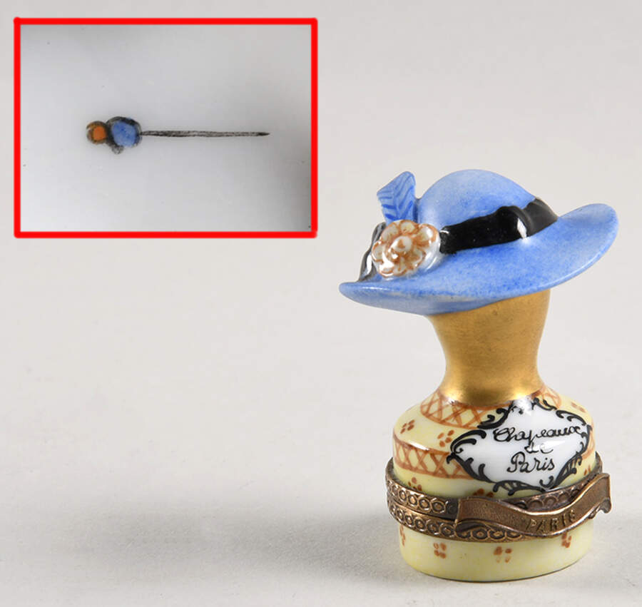 Chanille Limoges Boxes Hat Stand-Blue Hat - No Box by Chanille-1