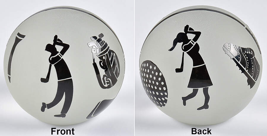Paperweights Golf-Black - No Box by Correia Art Glass-1